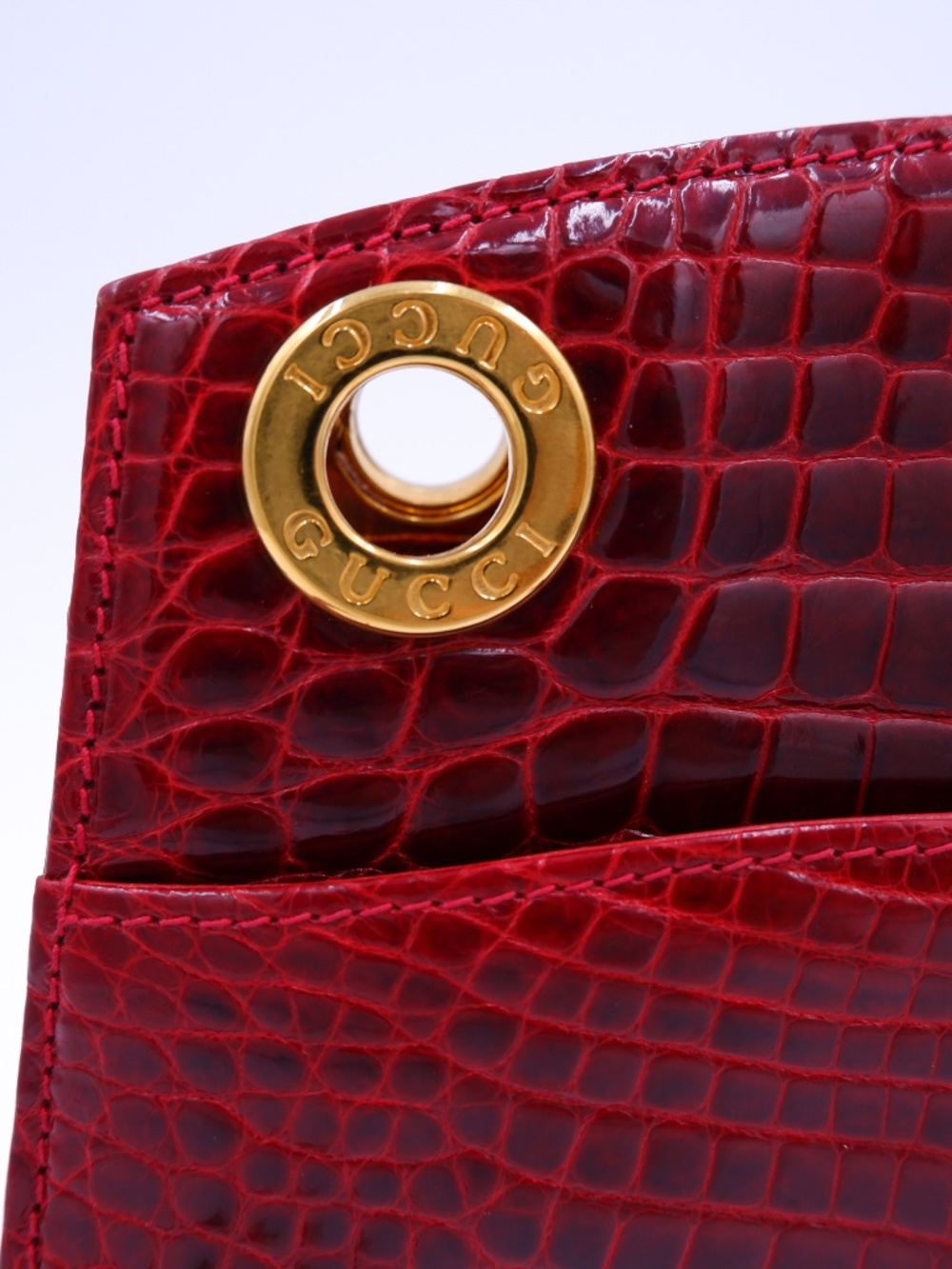 Gucci Burgundy Alligator Crossbody — 80's - Picture 3 of 13